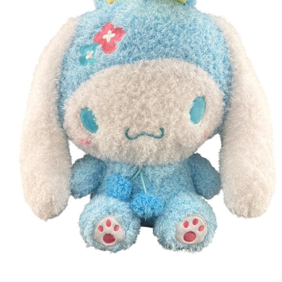 Cinnamoroll Blue Bunny Plush Toy 20" Soft Long-Eared Stuffed Animal With Cute Fl - Picture 2 of 9